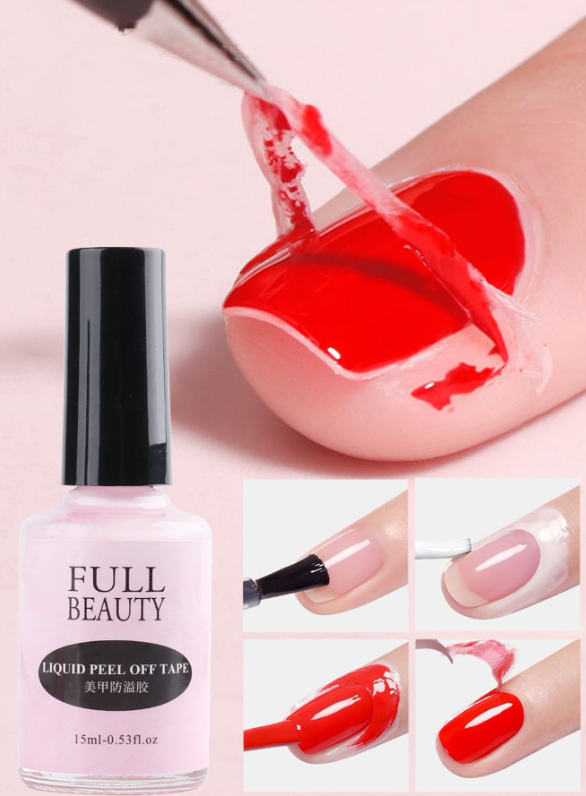 15 مل اظافر تقشر سائل برهان منتشر صمغ حافة اللاتكس شريط تجفيف سريع العناية باالبشرة حماية طلاء أظافر أداة مع ملاقيط