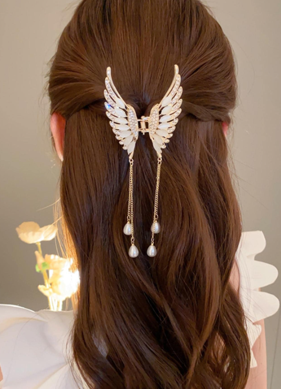 1pc Women Rhinestone & Faux Pearl Decor Glamorous Hair Claw For Daily Life