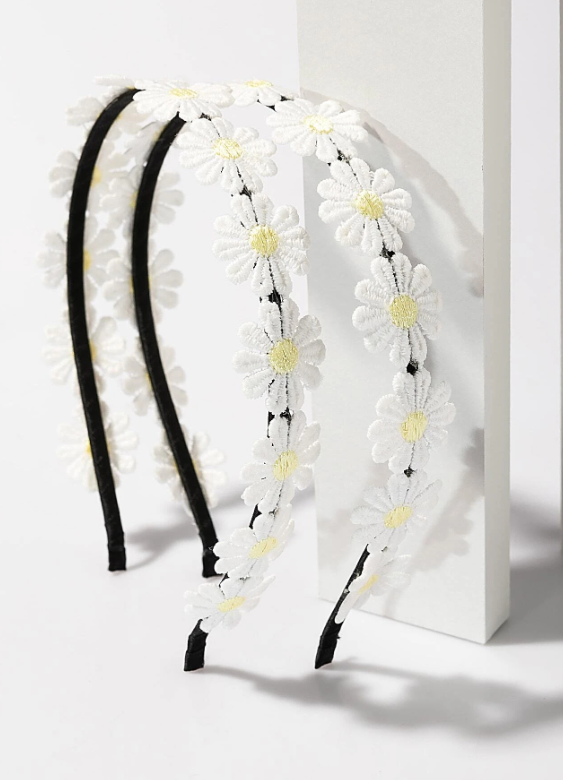 2pcs Flower Decor Hair Hoop