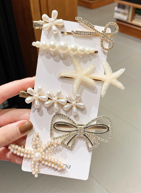 7pcs Women Flower & Bow Decor Exquisite Hair Clip For Hair Decoration