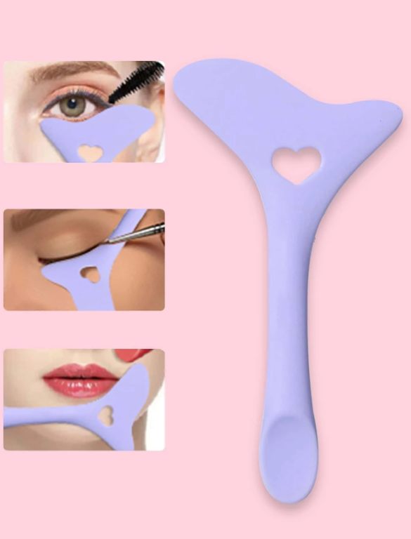 1pc Silicone Eyeliner Assistant, With Reusable Eyebrow Pencil Template, Smoky Eyeshadow Stencil, Cat-shaped Eyeliner & Eyeshadow Guide Template, Multi-functional Tool For Quick & Easy Make-up