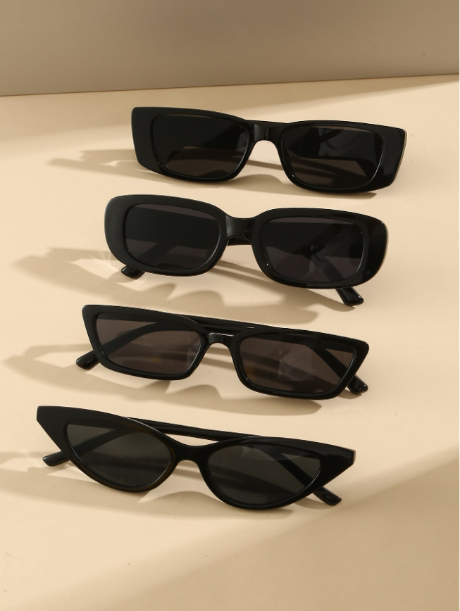 4 أزواج/مجموعة نظارات شمسية للشاطئ على شكل عين القطة ومربعة للنساء، نظارات شمسية عصرية