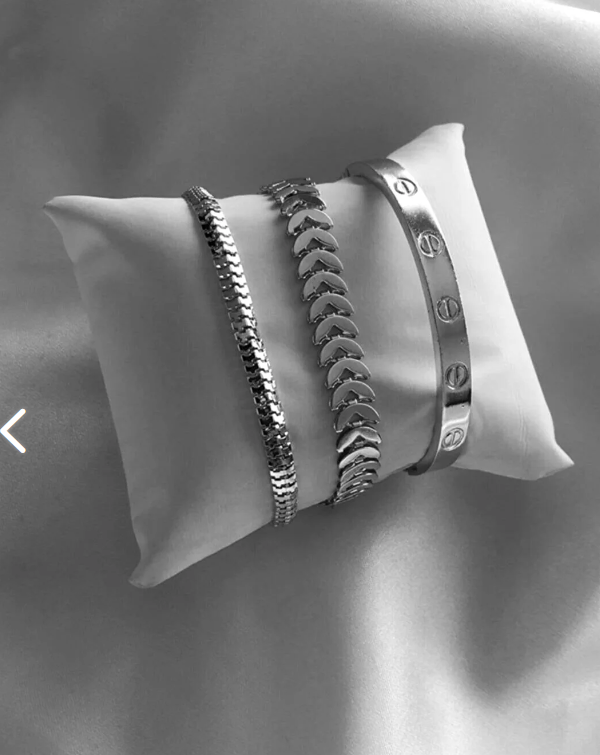 BERS AKSESUAR Women's Silver Color Steel Combination Bracelet BO0222