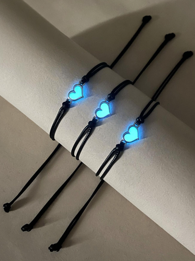 3 قطع صديق أخت أخ عشاق ينمو في مظلم Love زخارف منسوج حلية سوار