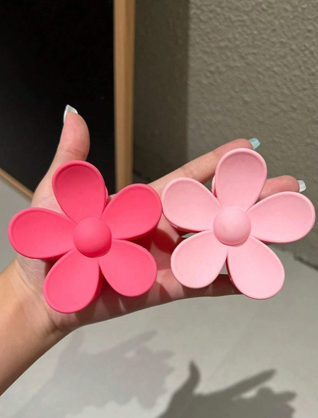 2 قطع نساء بتصميم زهرة لطيفة قباضة شعر الى شعر زخارف