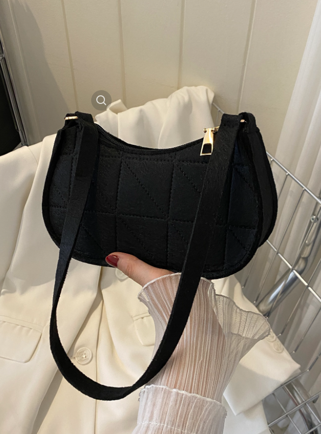 2023 وصول المخزون الجديد للنساء موحد اللون لباد حقيبة كتف , أسلوب أساسي & الموضة حقيبة الساعي محفظة للصيف أسود محفظة , أسود حقيبة , مدرس هدية عمل , عطلة , مكتب , عطلة , ممتاز للعمل , ممتاز للمكتب , التسوق , السفر , ا