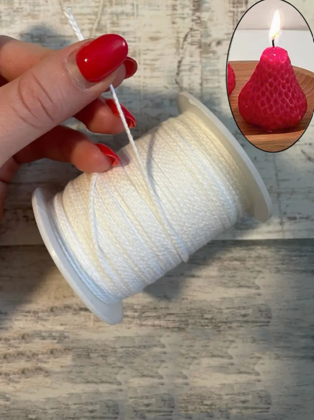 1 لفافة أبيض فتيل الشمعة , مضفور فتيل الشمعة الى DIY شمعة صنع , التدخين مسموح الشمع