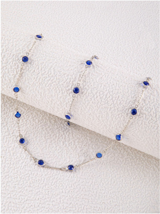 2قطع/طقم موضة الراتنجات الاصطناعية سبائك الزنك حجر الراين خلخال قلادة طقم مجوهرات للنساء للرجال الى زخارف