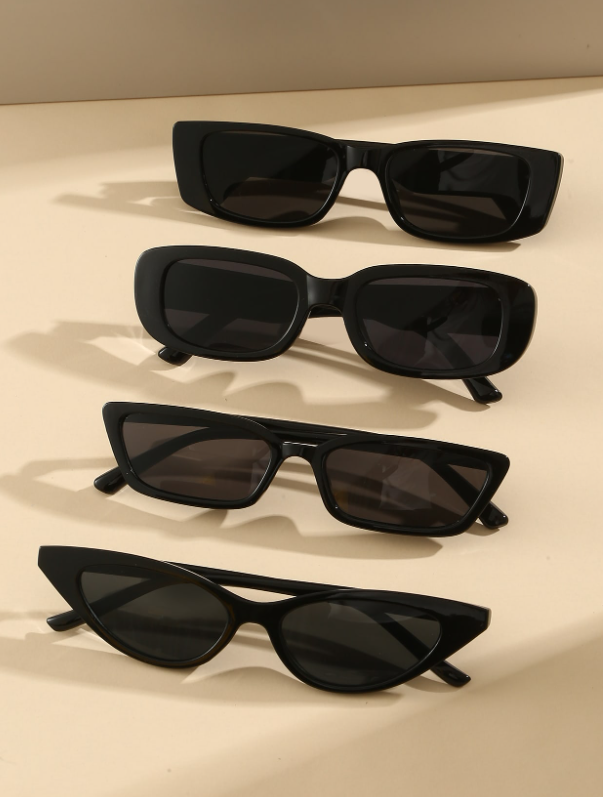 4 أزواج/مجموعة نظارات شمسية للشاطئ على شكل عين القطة ومربعة للنساء، نظارات شمسية عصرية