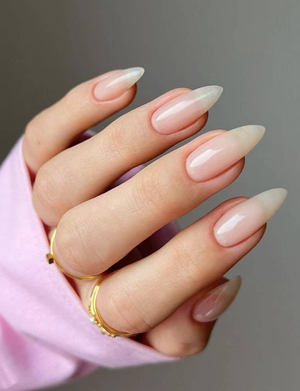 24 قطعة قصير لوز شكل خالص لون أسلوب أساسي شفاف مسحوق الأظافر الزائفة مع قطعة واحدة هلام صمغ و قطعة واحدة مبرد أظافر