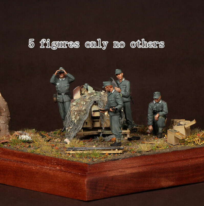 1/35 Resin WWII German artillery Crew 5 Soldiers unpainted unassembled xw134