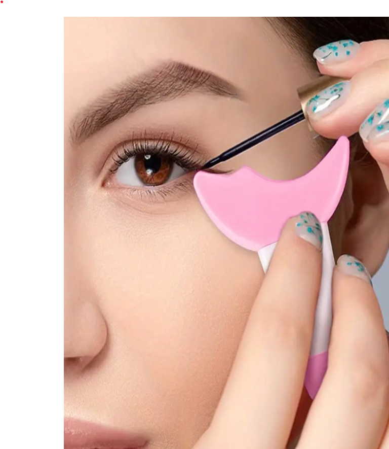 2 قطع سيليكون قابلة لإعادة الاستخدام كحل & ظلال عيون نموذج , ماسكارا جهاز لطخة & واقي أداة