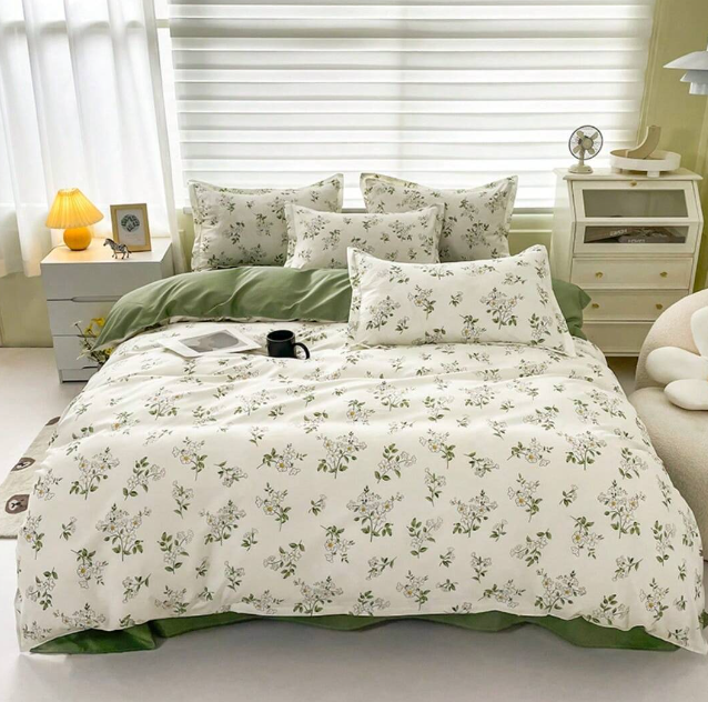 3 قطعة/المجموعة الأزهار المطبوعة غطاء لحاف مجموعة الفراش