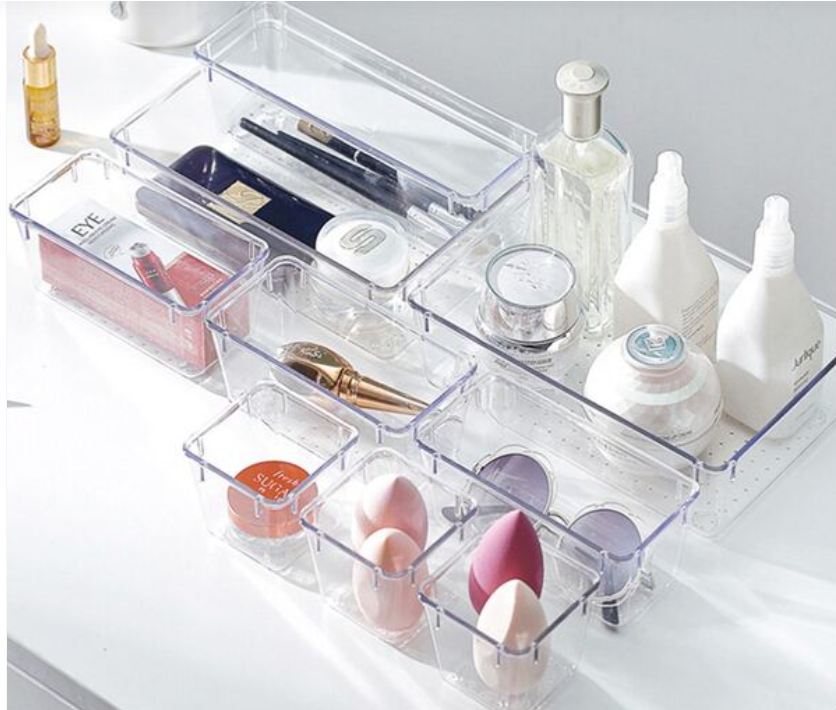 4 بلاستيك حمام مستحضرات التجميل صندوق تخزين منزل