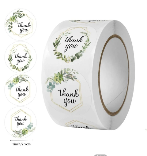 500pcs Paper Gift Sticker, Modern Slogan & Floral Pattern Gift Label Sticker For Party