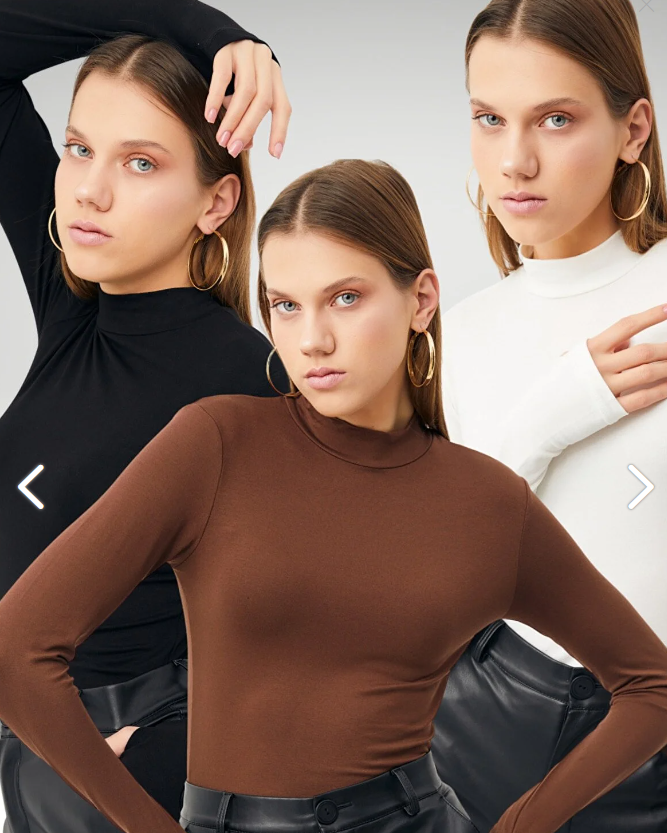 Bipantolon Kadın Siyah Acı Kahve Beyaz 3'lü Parmak Detaylı Body PRMK30