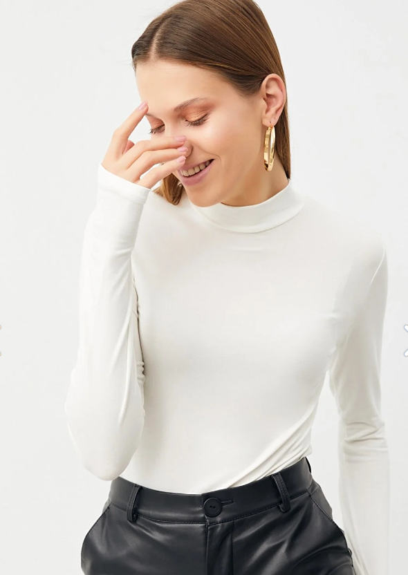 Bipantolon Kadın Beyaz Parmak Detaylı Body PRMK101