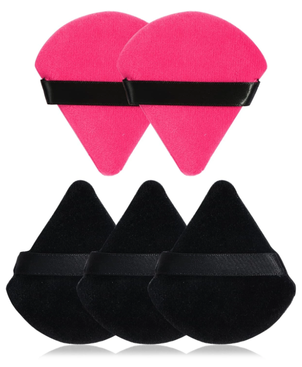 5 قطع مثلث شكل جاف وسادة هوائية نفخة بودرة سائبة ماكياج أداة أسود جمعة