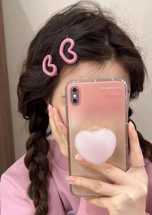 2 قطع نساء على شكل قلب لطيفة مشبك شعر , الى زخارف