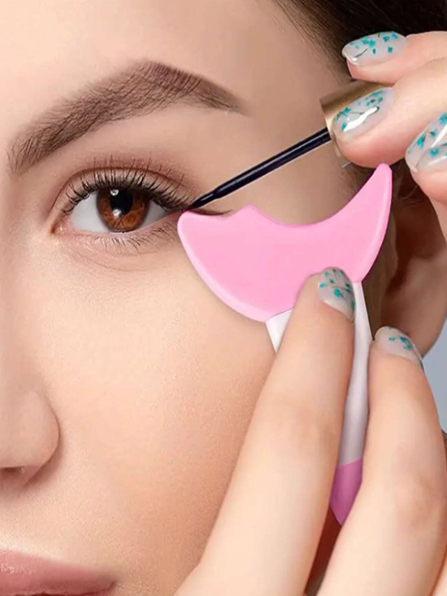 2 قطع سيليكون قابلة لإعادة الاستخدام كحل & ظلال عيون نموذج , ماسكارا جهاز لطخة & واقي أداة