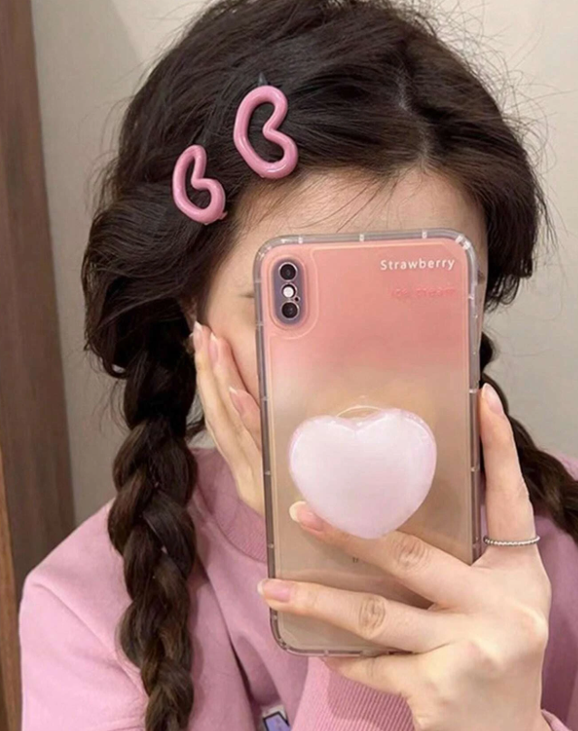 2 قطع نساء على شكل قلب لطيفة مشبك شعر , الى زخارف