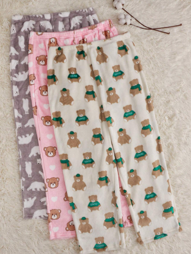 Plus 3pcs Cartoon Graphic Sleep Pants