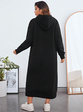 Load image into Gallery viewer, SHEIN Essnce Plus Drop Shoulder Drawstring Hooded Sweatshirt Dress
