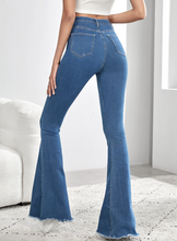 Load image into Gallery viewer, SHEIN Tall High Waist Raw Trim Flare Leg Jeans
