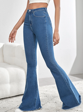 Load image into Gallery viewer, SHEIN Tall High Waist Raw Trim Flare Leg Jeans
