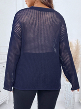 Load image into Gallery viewer, SHEIN Privé Plus Drop Shoulder Open Knit Sweater Without Bra
