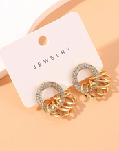 Load image into Gallery viewer, Rhinestone Circle Decor Earrings
