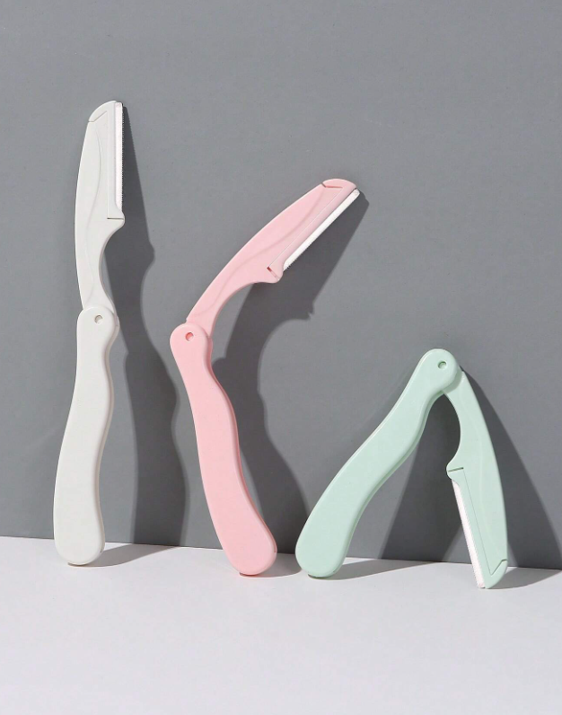 3 قطعة المحمولة أداة قص الحواجب قابلة للطي مزيل الشعر مجموعة النساء الوجه شفرات حلاقة الحلاقة أدوات التجميل العين الحاجب الانتهازي