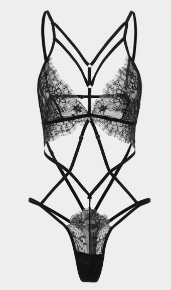 Classic Sexy بدسويت تيدي دانتيل زهري اجوف