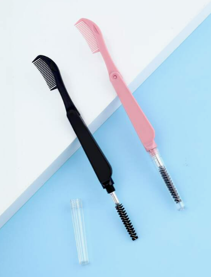 2قطع/طقم محمول مشط رمش قابل للطي & حواجب مشط في متعدد الألوان