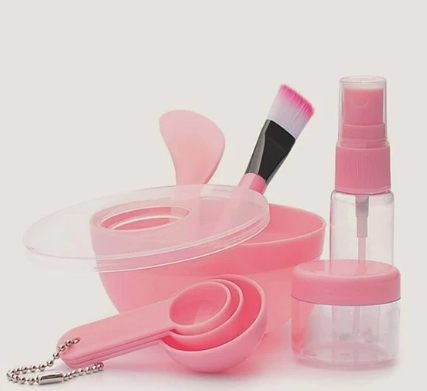 9 قطع وردي قناع وجه تجميلي مزج زبدية غطاء , 9 في 1 DIY العناية باالبشرة قناع وجه