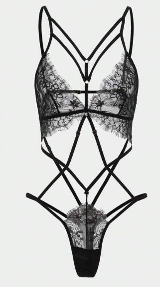 Classic Sexy بدسويت تيدي دانتيل زهري اجوف