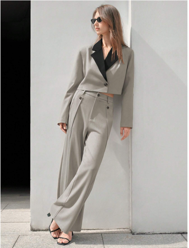 Anewsta بدلة بليزر وسروال للسيدات بألوان متعددة