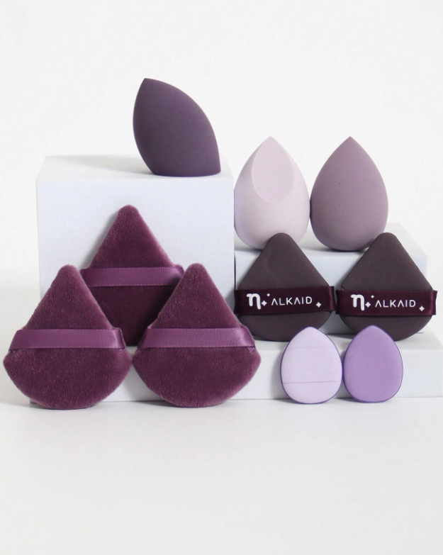 10 st./set Make-up spons set , 3 stuks Driehoek Powder puff & 3 stuks Schoonheid Blender