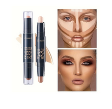 Load image into Gallery viewer, 2 ألوان رأس مزدوج الكنتور , هايلايتر عصا مخفي , طبيعي ثلاثي الأبعاد تجميل الوجة الكنتور مكياج عصا ( 01 )
