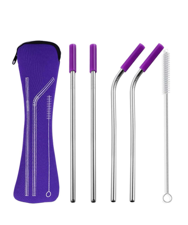 4 قطع فولاذ غير قابل للصدأ قش و قطعة واحدة فرشاة تنظيف و قطعة واحدة حقيبة تخزين