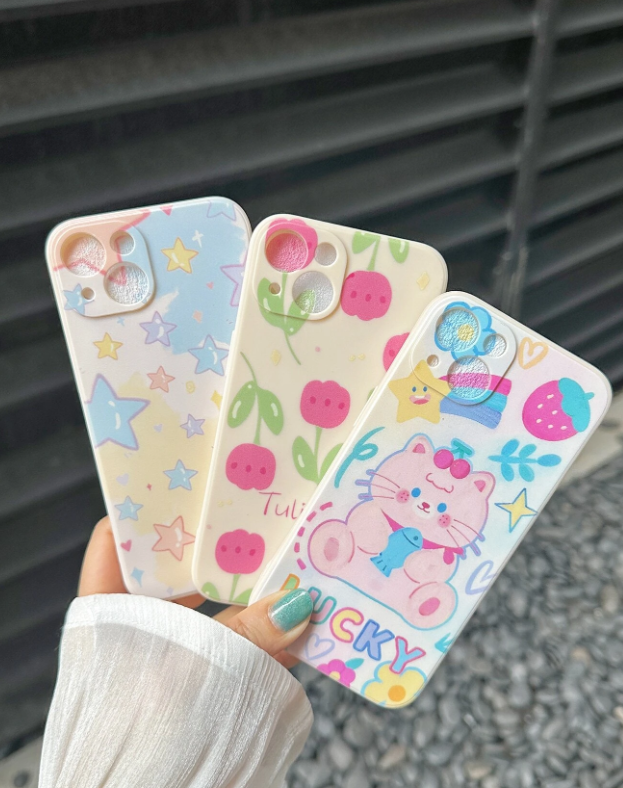3 pièces Coque De Téléphone Portable Fleuri