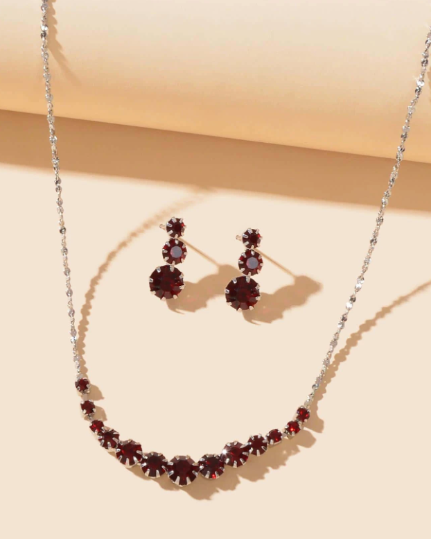 3 pièces/set Set De Bijoux Glamour En Alliage De Zinc Avec Strass Pour Femme Pour Fête