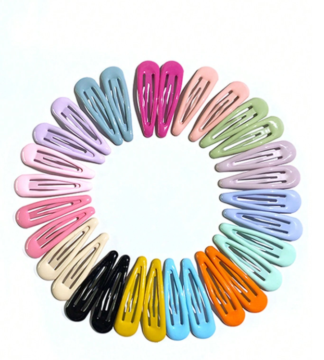 20 قطعة/الحزمة الأطفال لون عشوائي أسلوب بسيط مشبك شعر الأميرة، دبوس الشعر للانفجارات الطفل