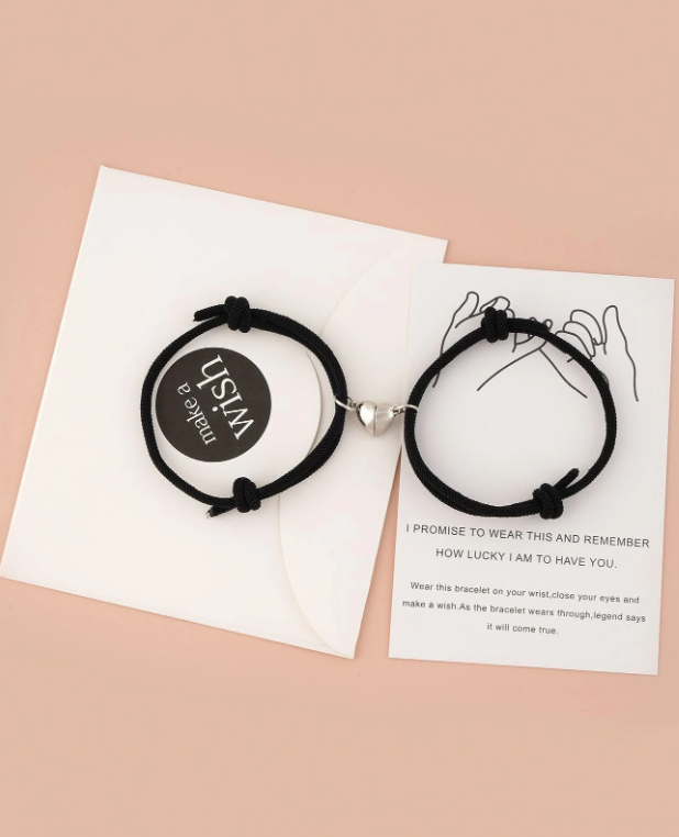 2 pièces Bracelet de couple à détail magnétique