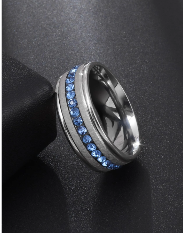 À La Mode Et Populaire Homme Avec Strass Anneau En Acier Inoxydable Pour Bijou Cadeau Et Pour A Élégant Look