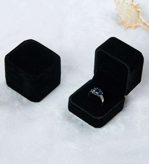 1 pièce unicolore Anneau stockage simple noir acrylique Boîte de bague pour domicile fête