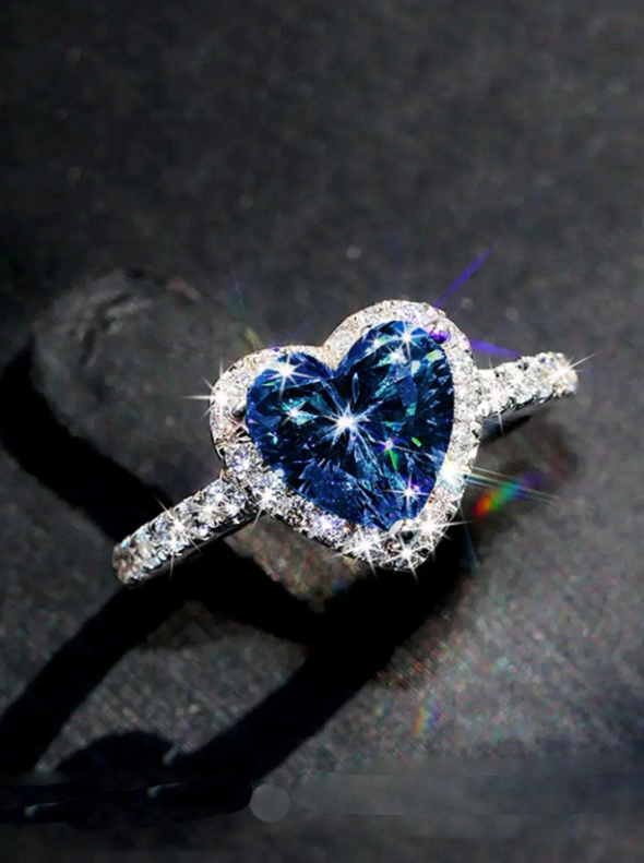 Bague de fiançailles de mariage en zircone cubique en forme de cœur, bijoux de luxe, accessoires de bijoux exquis pour les vacances