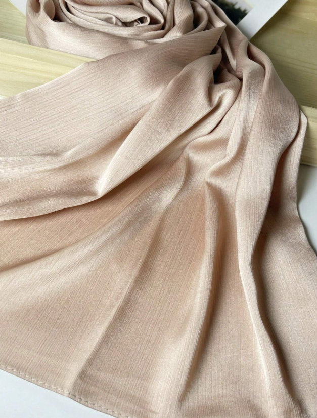 1 Pièce Écharpe En Satin Froissé