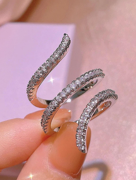 1 pièce Magnifique Style Zircone Cubique Anneau Pour Femme Pour La Saint Valentin Cadeau Mariage engagement Fête D'anniversaire Bijou