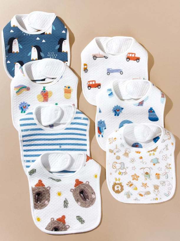 Bébé 3 pièces Bavoir à imprimé aléatoire